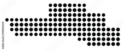 Symbol Map Of the County Pondera (Montana, US) showing the County with a few black dots