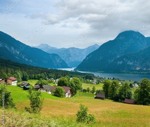 Alpine summer lake view