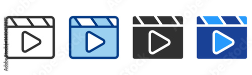 Reel Icon Multiple Style Vector Collection 