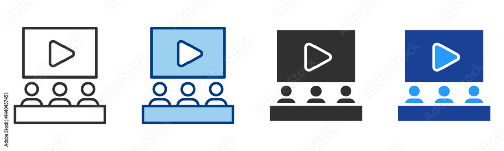 Movie Icon Multiple Style Vector Collection Movie Icon Multiple Style Vector Collection