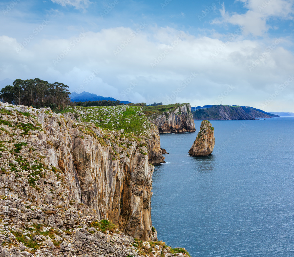 Bay of Biscay rocky coast, Spain.