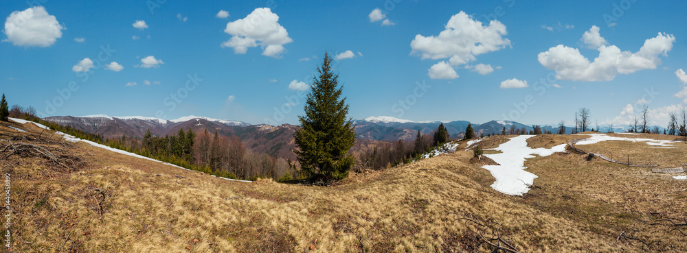 Early spring Carpathian mountains