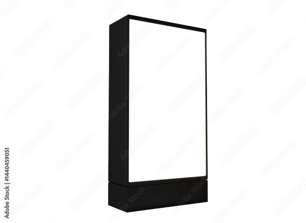 Totem light box billboard isolated. Totem light box billboard advertising poster mockup. Digital lightbox icon black display banner Totem light box billboard isolated. Totem light box billboard advertising poster mockup. Digital lightbox icon black display banner