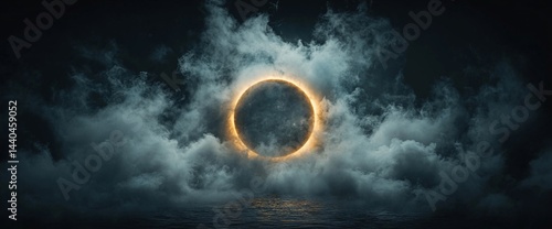 A mystical ring of fire, framed by ominous clouds