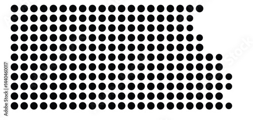 Symbol Map Of the County Otoe (Nebraska, US) showing the County with a few black dots