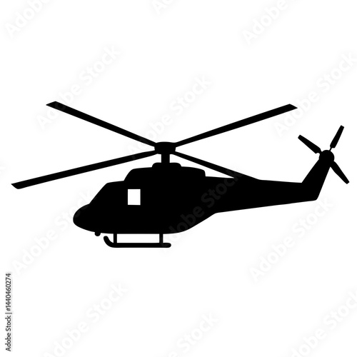 helicopter Silhouette Vector on white background