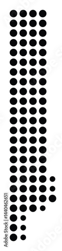 Symbol Map Of the County Washoe (Nevada, US) showing the County with a few black dots