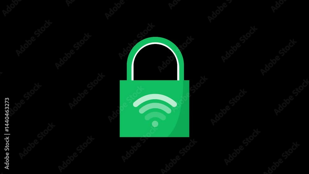 safe wifi secured padlock devices network animation safe wifi secured padlock devices network animation