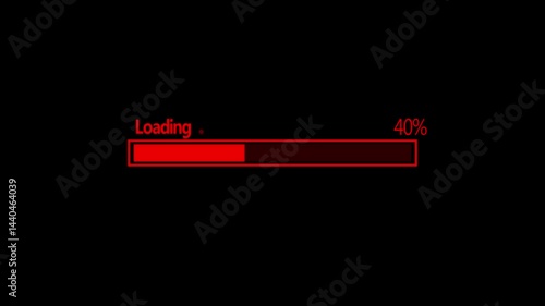 Abstract loading icon animation . Loading bar percentage 0 to 40% stuck. Futuristic 4k video progress loading bar percent animation. blue, board, border, box,