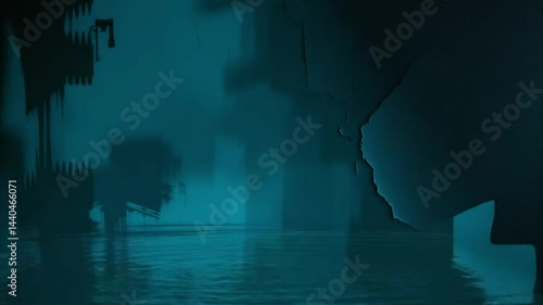 Underwater city ruins digital illustration