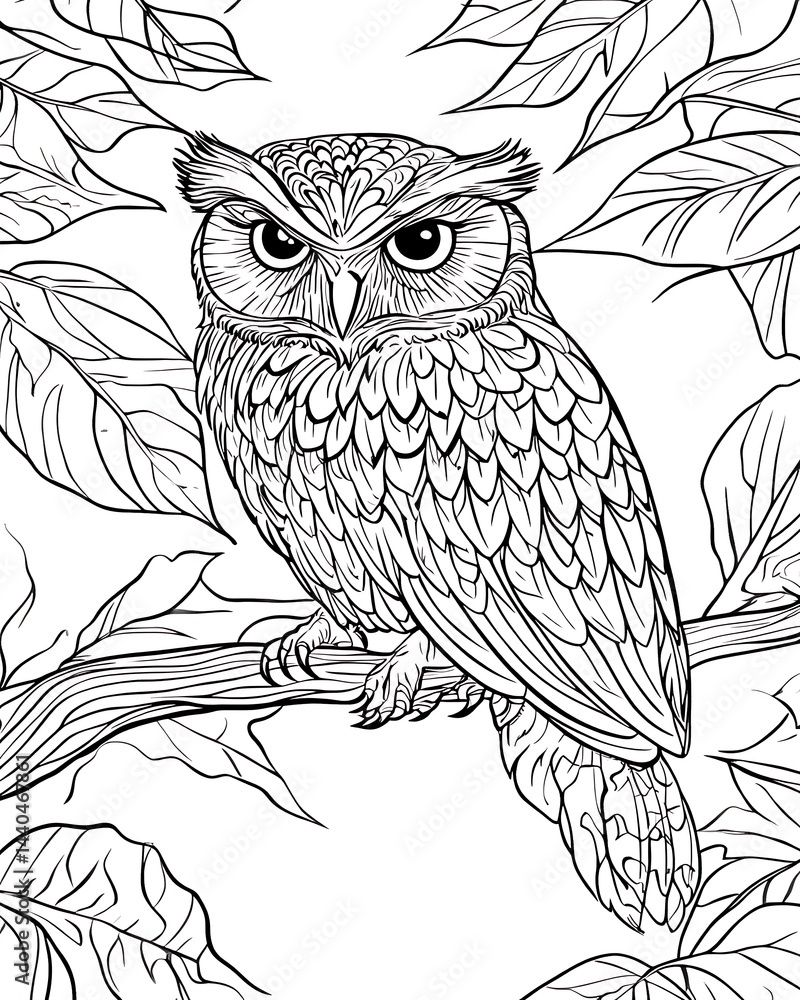 Obraz premium Majestic Owl in Tree Branches.