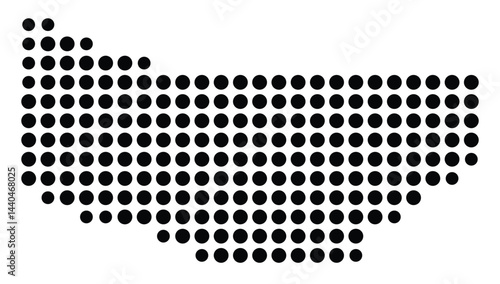 Symbol Map Of the County Montgomery (New York, US) showing the County with a few black dots
