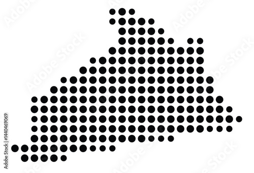 Symbol Map Of the County Schenectady (New York, US) showing the County with a few black dots