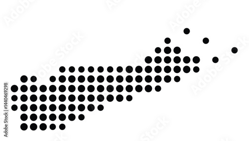Symbol Map Of the County Suffolk (New York, US) showing the County with a few black dots