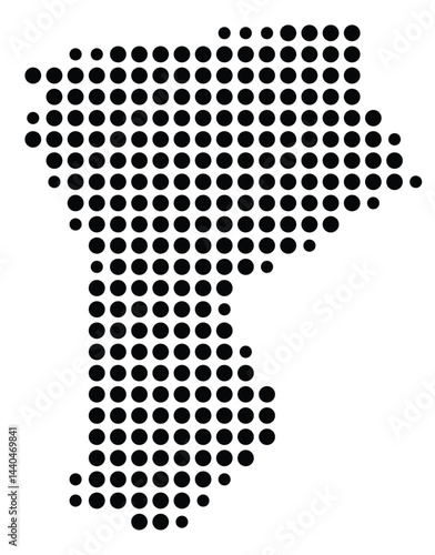 Symbol Map Of the County Westchester (New York, US) showing the County with a few black dots