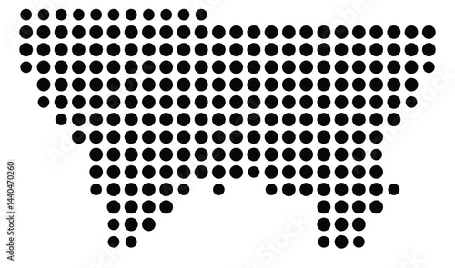 Symbol Map Of the County Alleghany (North Carolina, US) showing the County with a few black dots