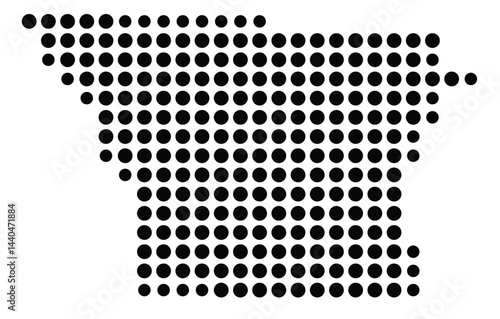 Symbol Map Of the County Gaston (North Carolina, US) showing the County with a few black dots