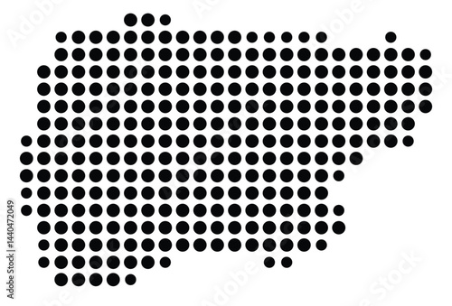 Symbol Map Of the County Graham (North Carolina, US) showing the County with a few black dots