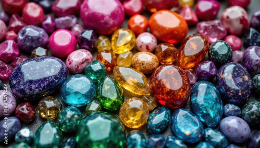 A dazzling collection of colorful gems, spectrum of sparkle and shine A dazzling collection of colorful gems, spectrum of sparkle and shine