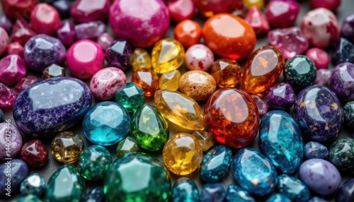 A dazzling collection of colorful gems, spectrum of sparkle and shine