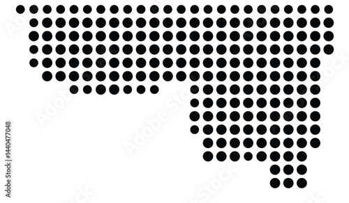 Symbol Map Of the County McLean (North Dakota, US) showing the County with a few black dots