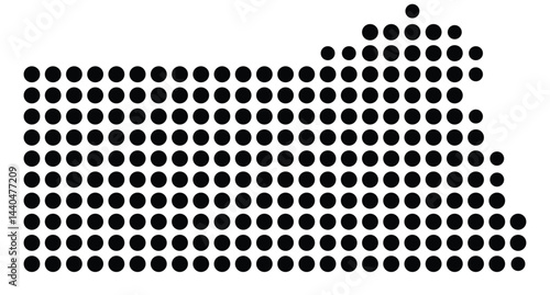 Symbol Map Of the County Oliver (North Dakota, US) showing the County with a few black dots