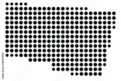 Symbol Map Of the County Clark (Ohio, US) showing the County with a few black dots