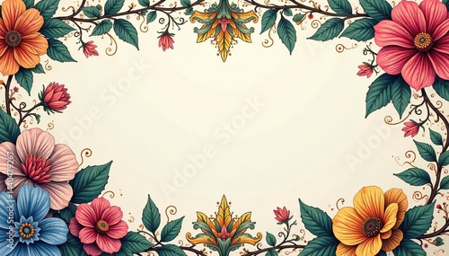 Intricate floral damask, swirling vines and leaves , decoration, classic, vintage
