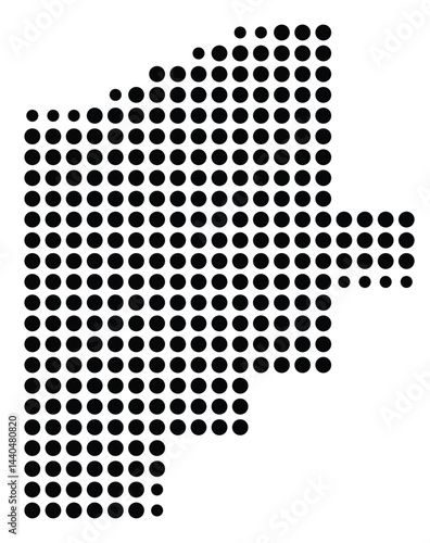 Symbol Map Of the County Lorain (Ohio, US) showing the County with a few black dots