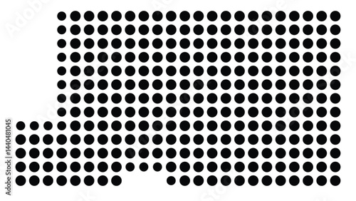 Symbol Map Of the County Mahoning (Ohio, US) showing the County with a few black dots