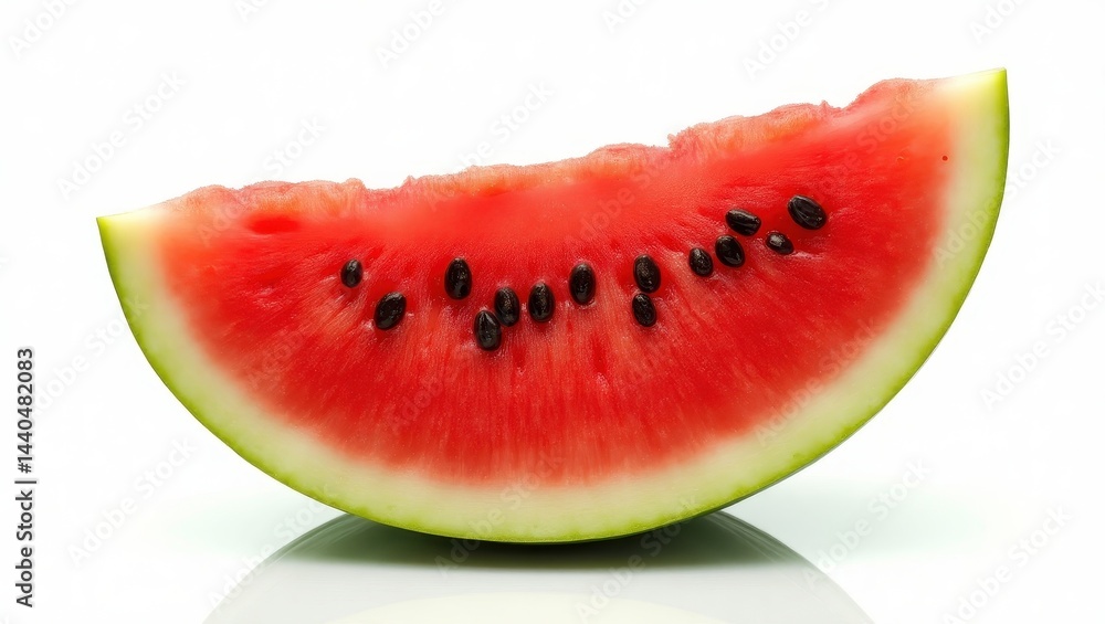 Juicy Slice of Summer: A Refreshing Bite of Watermelon Delight on a Crisp White Background, Perfect for Capturing the Essence of Sunny Days Juicy Slice of Summer: A Refreshing Bite of Watermelon Delight on a Crisp White Background, Perfect for Capturing the Essence of Sunny Days