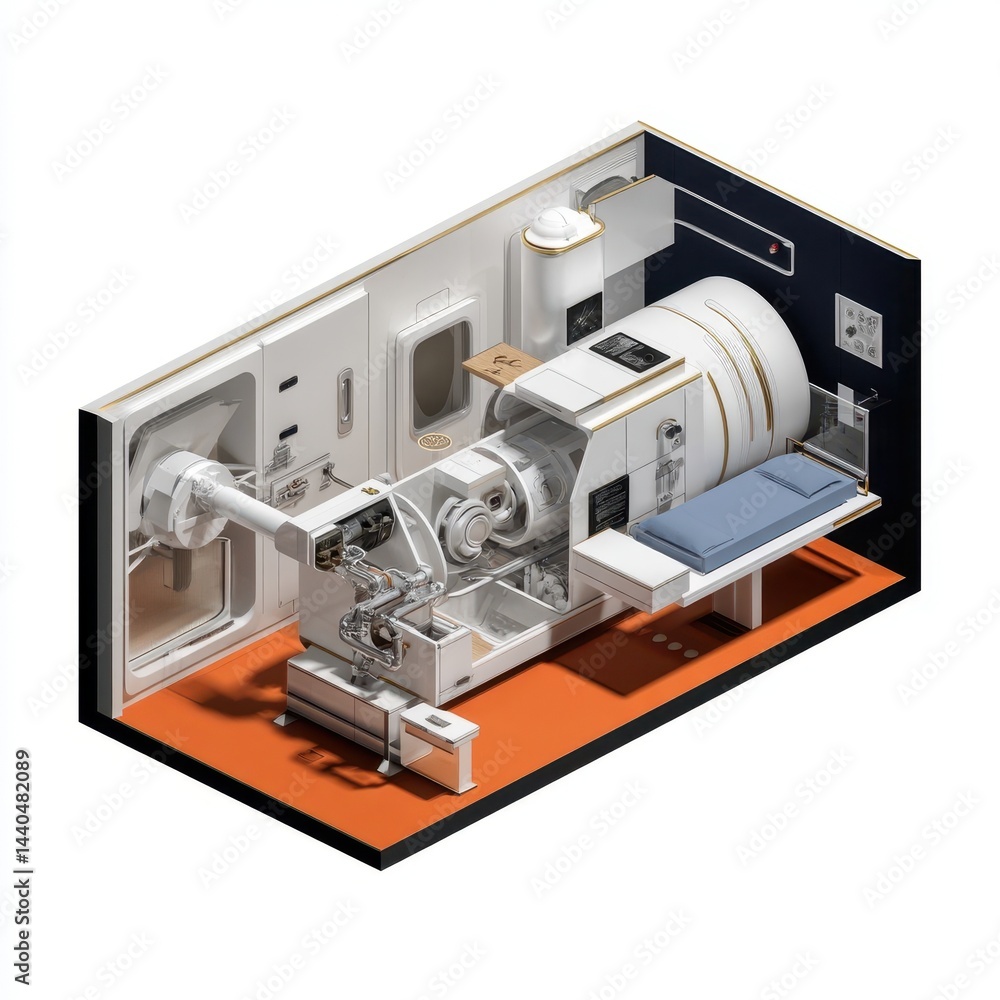 Isometric view of a futuristic medical facility. Isometric view of a futuristic medical facility.