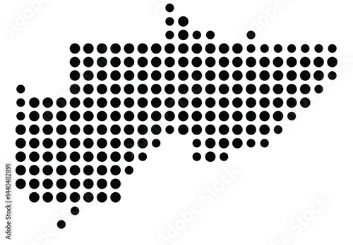 Symbol Map Of the County Washington (Ohio, US) showing the County with a few black dots