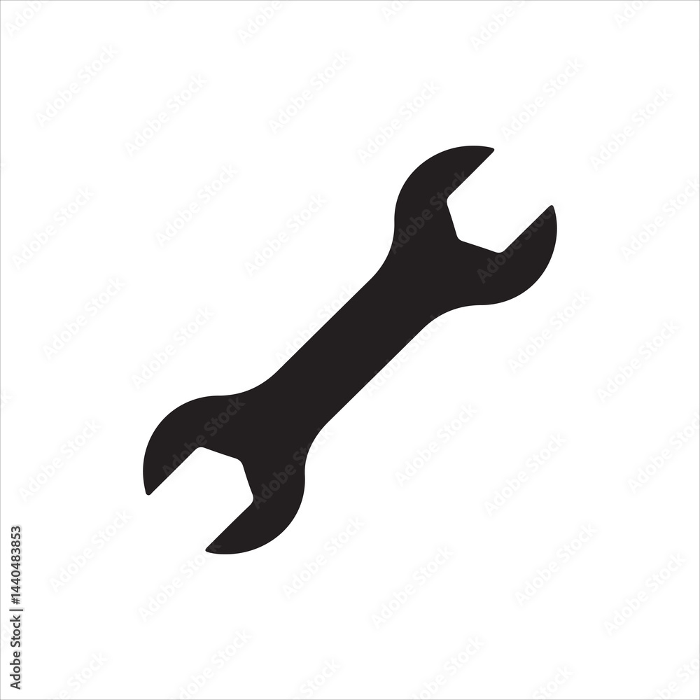 Fototapeta premium wrench silhouette icon vector on white background.