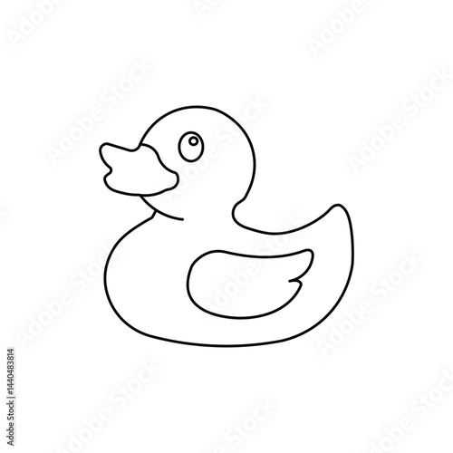 Duck line icon vector illustration. Rubber duck toy line art vector on white background.