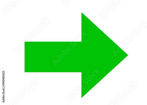 green arrow sideways on a white background,