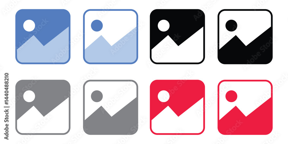 Set of Photo Icon vector illustration. picture icon. image icon. gallery icon set vector for website, app, UI , UX design element Set of Photo Icon vector illustration. picture icon. image icon. gallery icon set vector for website, app, UI , UX design element