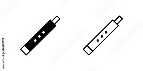 A simple vector icon set showcasing flutes, ideal for music, culture, and instrument-themed projects.