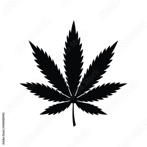 Marijuana leaf silhouette vector illustration on white background