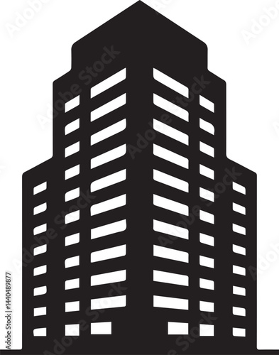 silhouette of a skyscraper on a white background, vector illustration