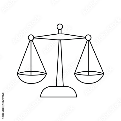 balance scale line icon vector on white background
