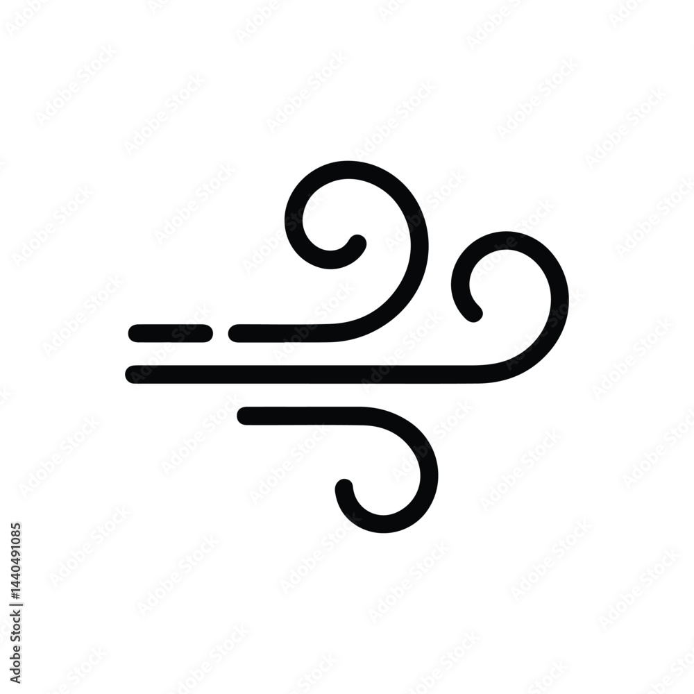 Fototapeta premium Wind line icon vector on white background. weather line icon vector illustration