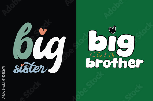Matching Big Sister and Big Brother T-Shirt Set