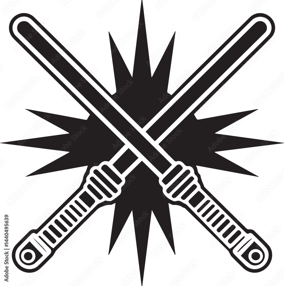 Fototapeta premium Crossed swords icon. Simple illustration of crossed swords vector icon for web
