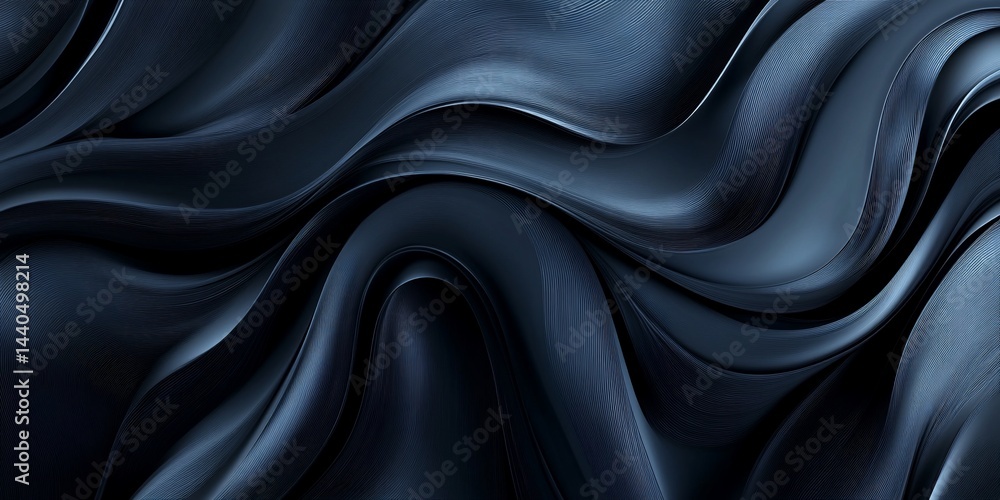 Obraz premium Dark blue flowing organic forms