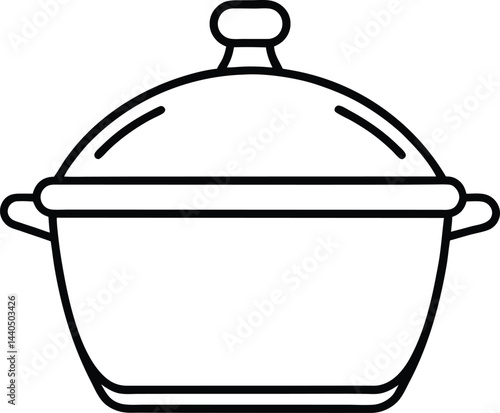 hotpot outline vector illustration on white background