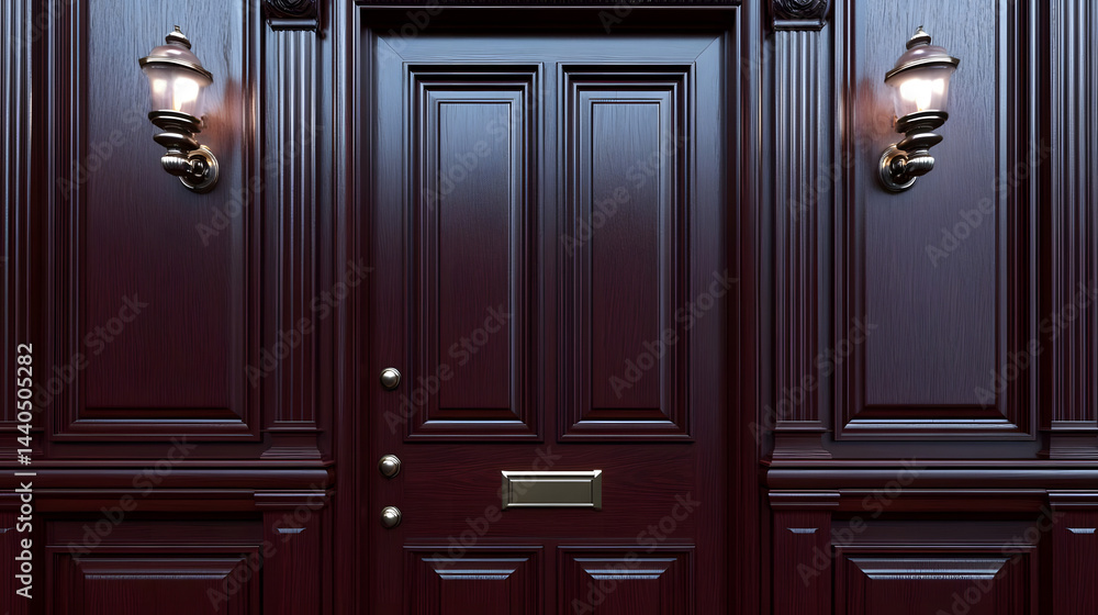 Fototapeta premium Elegant Dark Wood Door Design