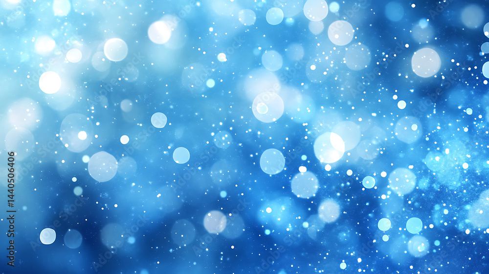 Abstract blue winter background with sparkling snowflakes and bokeh lights festive holiday season backdrop design for christmas and new year Abstract blue winter background with sparkling snowflakes and bokeh lights festive holiday season backdrop design for christmas and new year