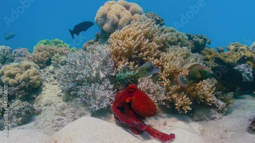 Wallpaper Mural Various fish live in the sea, and predators are looking for small fish. Torontodigital.ca