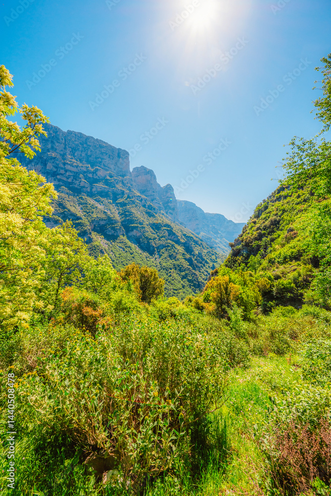 Vikos Gorge view from village vikos, a gorge in the Pindus Mountains of northern Greece